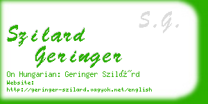 szilard geringer business card